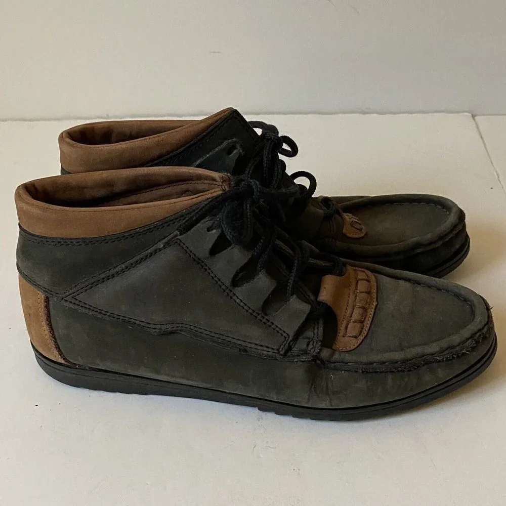 Etienne Aigner Rustics suede ankle booties‎ grey beige lace up RARE women 7.5
